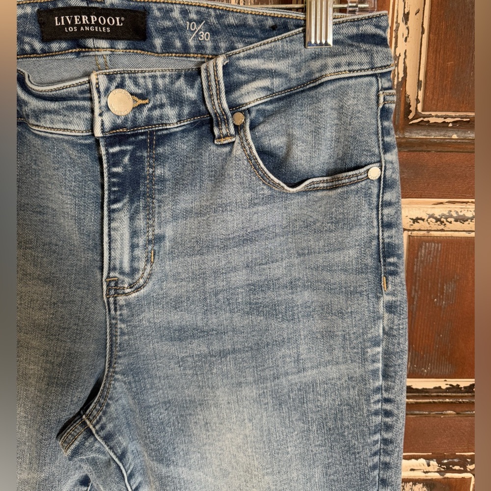 Women's Liverpool Skinny Crop Blue Jeans - Size 30(10) - Picture 5 of 14